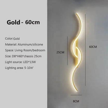 Modern LED Wall Lamp Minimalist Led Light Bedroom Bedside Long Strip Wall Sconces Living Room Sofa Home Indoor Lighting Fixture - RELUX.STORE