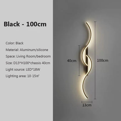 Modern LED Wall Lamp Minimalist Led Light Bedroom Bedside Long Strip Wall Sconces Living Room Sofa Home Indoor Lighting Fixture - RELUX.STORE