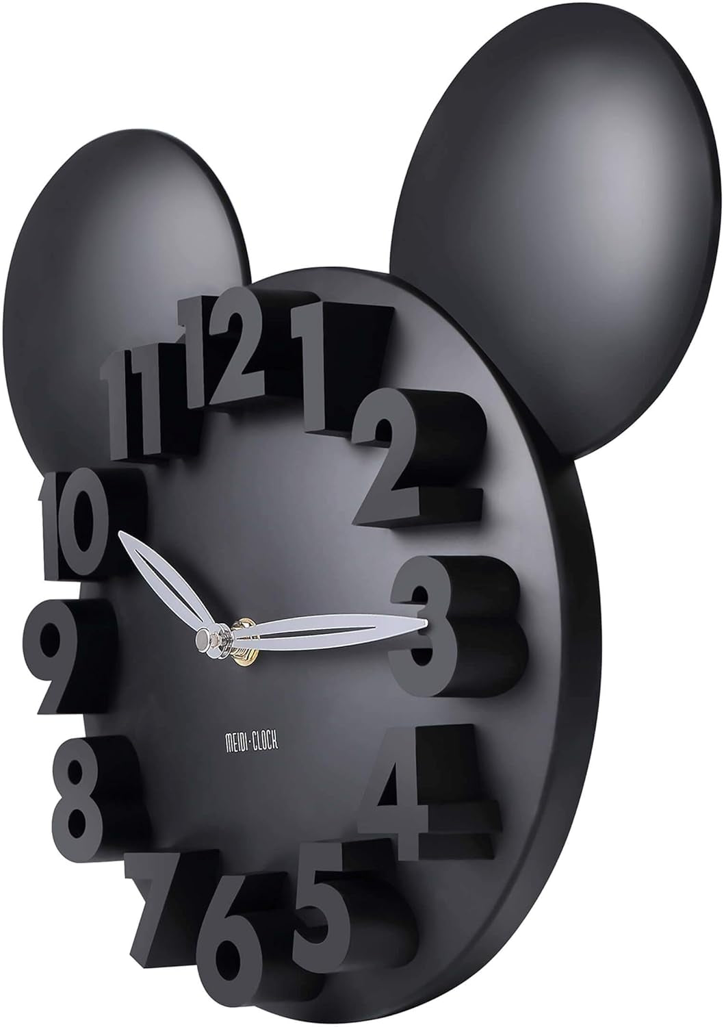 Modern Mickey Mouse 3D Wall Clock – Big Digit Home Decor, Stylish Black Decorative Clock for Living Room, Bedroom, Kitchen - RELUX.STORE