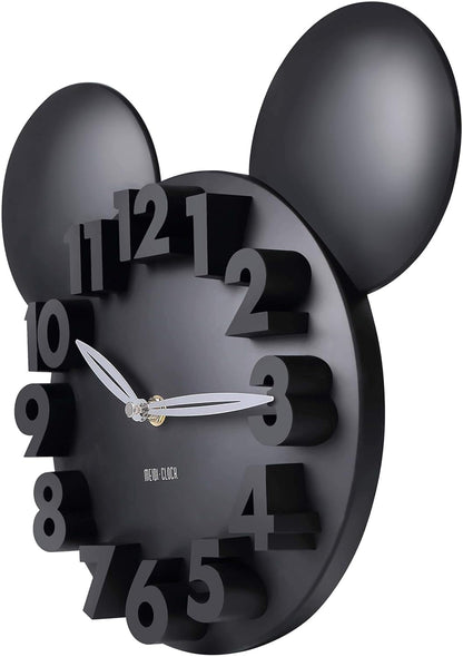 Modern Mickey Mouse 3D Wall Clock – Big Digit Home Decor, Stylish Black Decorative Clock for Living Room, Bedroom, Kitchen - RELUX.STORE