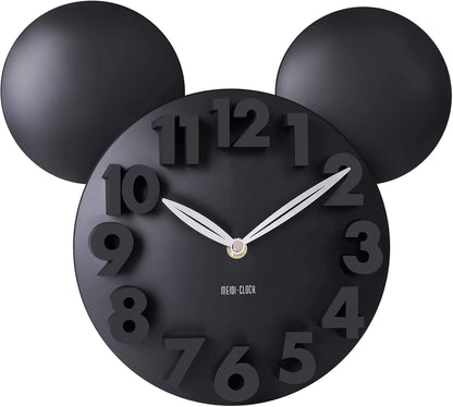 Modern Mickey Mouse 3D Wall Clock – Big Digit Home Decor, Stylish Black Decorative Clock for Living Room, Bedroom, Kitchen - RELUX.STORE