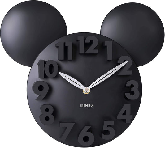 Modern Mickey Mouse 3D Wall Clock – Big Digit Home Decor, Stylish Black Decorative Clock for Living Room, Bedroom, Kitchen - RELUX.STORE