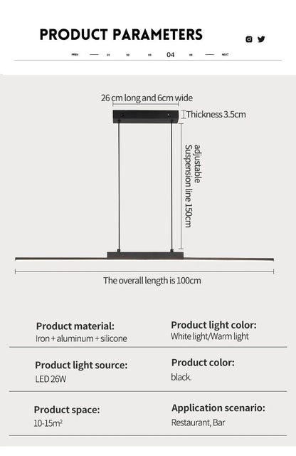 💡 "Modern Pendant Lights – Minimalist Dining Room & Kitchen Chandelier, Long LED Hanging Lamp for Living Room, Home Décor & Ambient Lighting" - RELUX.STORE