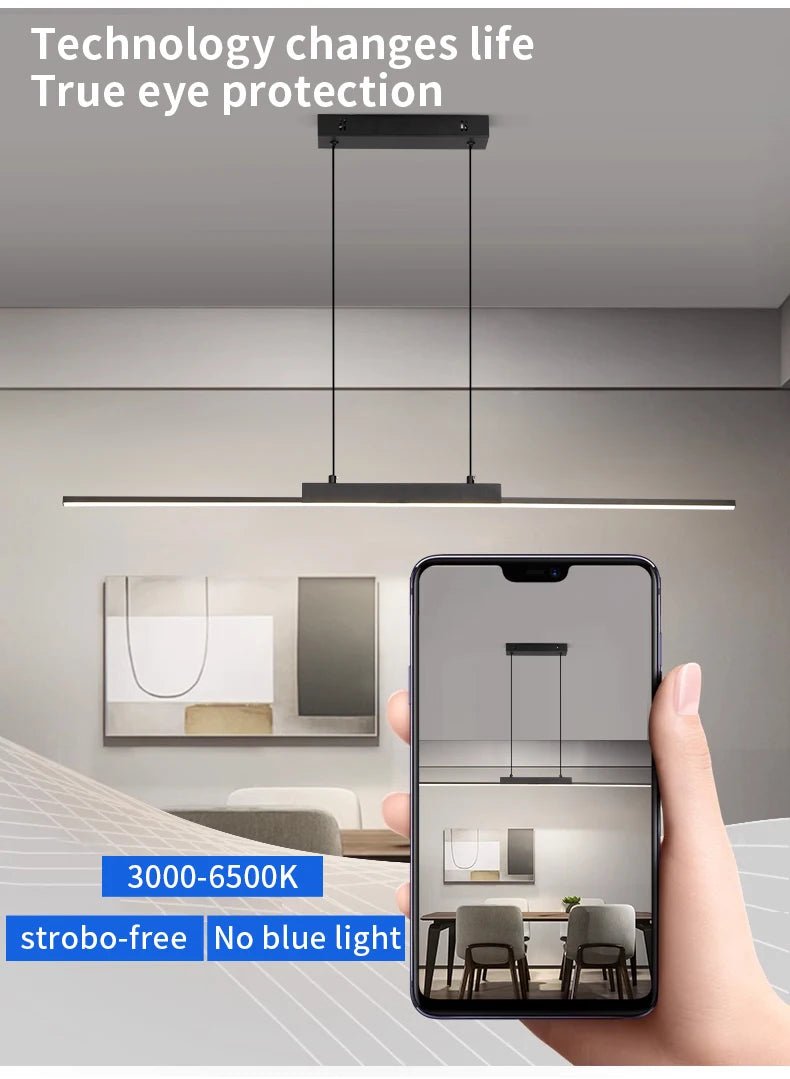 💡 "Modern Pendant Lights – Minimalist Dining Room & Kitchen Chandelier, Long LED Hanging Lamp for Living Room, Home Décor & Ambient Lighting" - RELUX.STORE