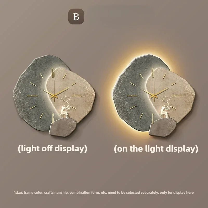 Modern wall clock in living room stylish large living room clock light design mechanism Nordic bedroom with silent decoration - RELUX.STORE