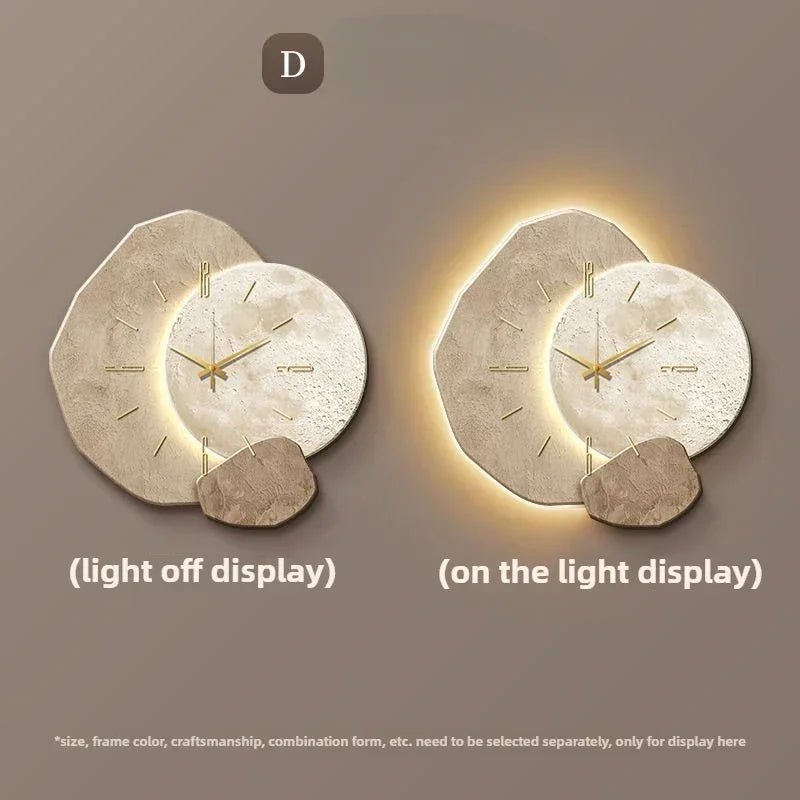 Modern wall clock in living room stylish large living room clock light design mechanism Nordic bedroom with silent decoration - RELUX.STORE