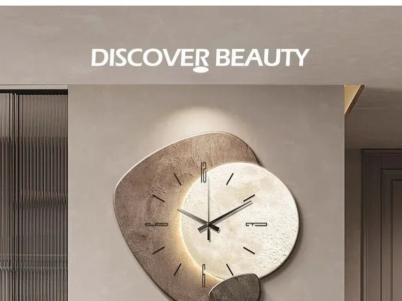 Modern wall clock in living room stylish large living room clock light design mechanism Nordic bedroom with silent decoration - RELUX.STORE