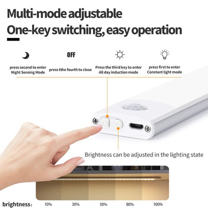 "Motion Sensor Night Light – USB Rechargeable Wireless LED Lamp for Kitchen, Cabinet, Bedroom & Wardrobe Lighting" - RELUX.STORE