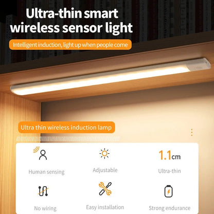 "Motion Sensor Night Light – USB Rechargeable Wireless LED Lamp for Kitchen, Cabinet, Bedroom & Wardrobe Lighting" - RELUX.STORE
