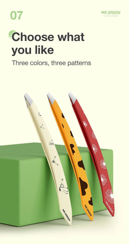 MR.GREEN Curve Handle Eyebrows Tweezers Professional Fine Hairs Puller Makeup Tools Stainless Steel Beauty Clips Removal - RELUX.STORE