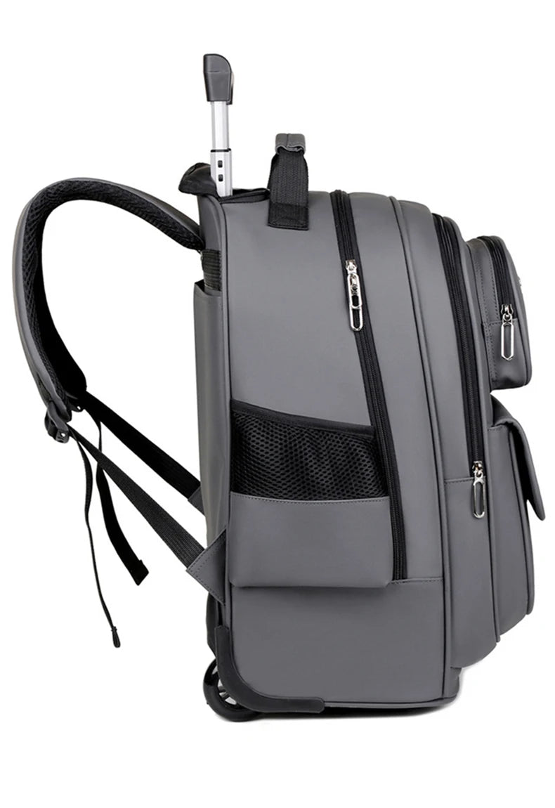 Multi - functional fashion trolley travel bag pull rod large capacity backpack with wheel outdoor leisure suitcase student luggage - RELUX.STOREMulti - functional fashion trolley travel bag pull rod large capacity backpack with wheel outdoor leisure suitcase student luggage