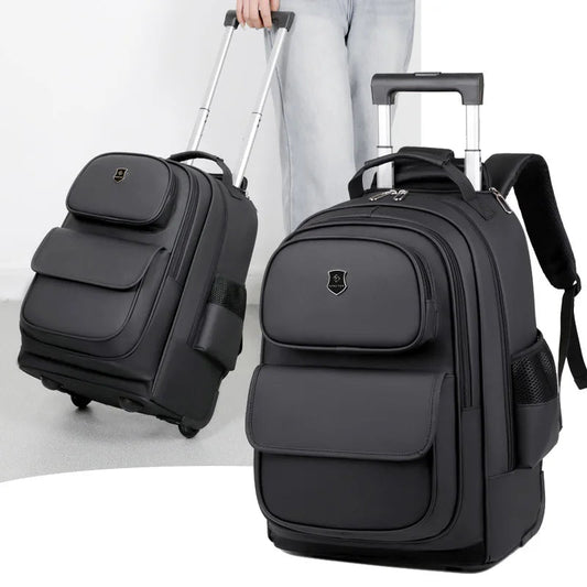 Multi - functional fashion trolley travel bag pull rod large capacity backpack with wheel outdoor leisure suitcase student luggage - RELUX.STOREMulti - functional fashion trolley travel bag pull rod large capacity backpack with wheel outdoor leisure suitcase student luggage