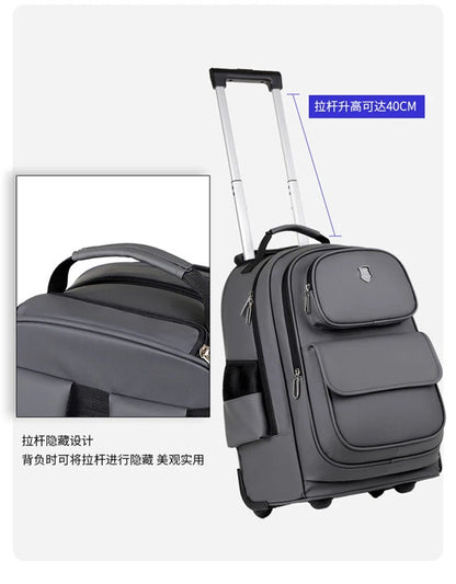 Multi - functional fashion trolley travel bag pull rod large capacity backpack with wheel outdoor leisure suitcase student luggage - RELUX.STOREMulti - functional fashion trolley travel bag pull rod large capacity backpack with wheel outdoor leisure suitcase student luggage