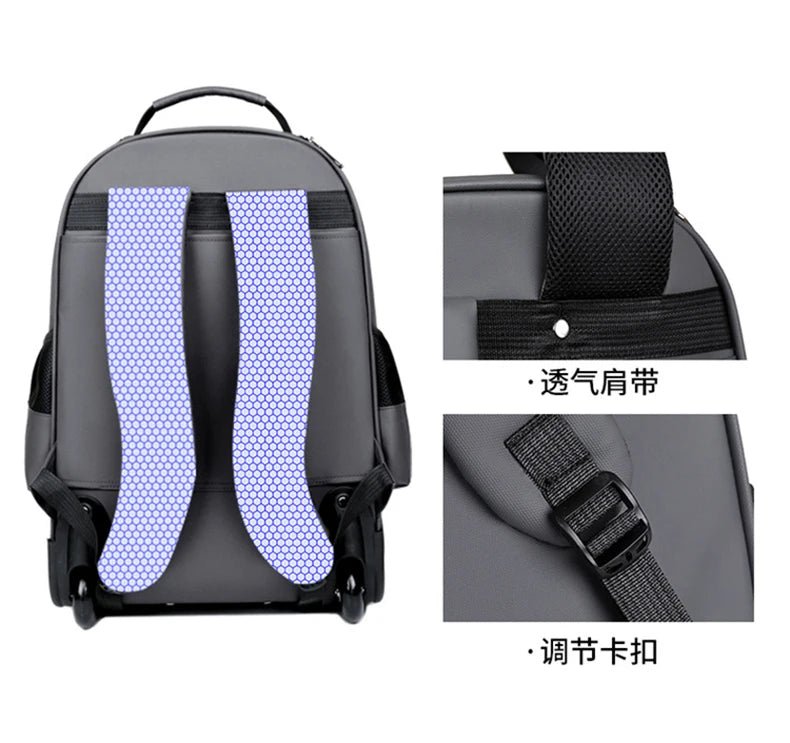 Multi - functional fashion trolley travel bag pull rod large capacity backpack with wheel outdoor leisure suitcase student luggage - RELUX.STOREMulti - functional fashion trolley travel bag pull rod large capacity backpack with wheel outdoor leisure suitcase student luggage