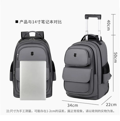 Multi - functional fashion trolley travel bag pull rod large capacity backpack with wheel outdoor leisure suitcase student luggage - RELUX.STOREMulti - functional fashion trolley travel bag pull rod large capacity backpack with wheel outdoor leisure suitcase student luggage