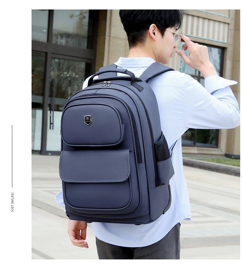 Multi - functional fashion trolley travel bag pull rod large capacity backpack with wheel outdoor leisure suitcase student luggage - RELUX.STOREMulti - functional fashion trolley travel bag pull rod large capacity backpack with wheel outdoor leisure suitcase student luggage
