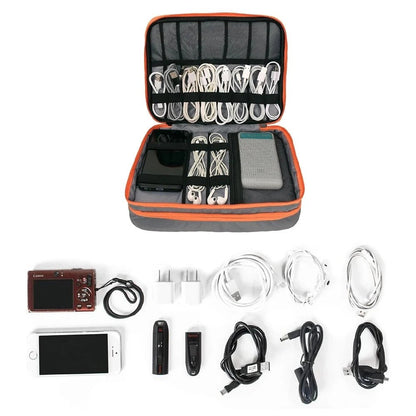 Multi Layer Cable Storage Bag, Electronic Accessories Organizer, Portable Travel Cable Organizer Case for iPad cable Charger - RELUX.STORE