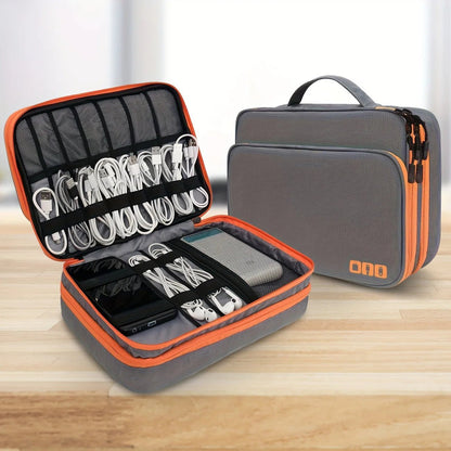 Multi Layer Cable Storage Bag, Electronic Accessories Organizer, Portable Travel Cable Organizer Case for iPad cable Charger - RELUX.STORE