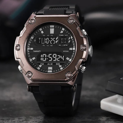 Multifunction Men's Sports Watch Waterproof Luminous Alarm Clock Outdoor Fitness Digital Watch Electronic Wristwatch for Man Kid - RELUX.STORE