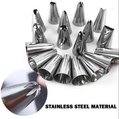 Multifunctional Cake Decorating Tools Silicone Pastry Bag Stainless Steel Cake Mouth Reusable Silicone Bag Tools Pastry Nozzle - RELUX.STORE