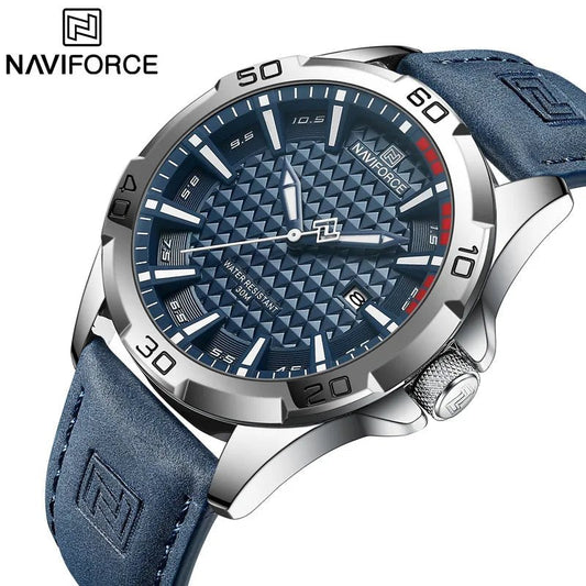 NAVIFORCE Brand Men Fashion Quartz Watches Male Leather Strap Sport Waterproof Wristwatches CalendarClock Relogio Masculino - RELUX.STORE