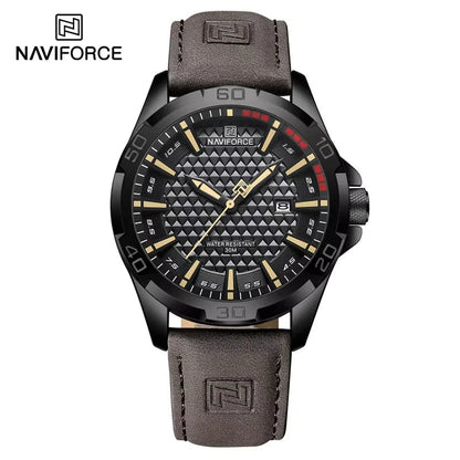 NAVIFORCE Brand Men Fashion Quartz Watches Male Leather Strap Sport Waterproof Wristwatches CalendarClock Relogio Masculino - RELUX.STORE