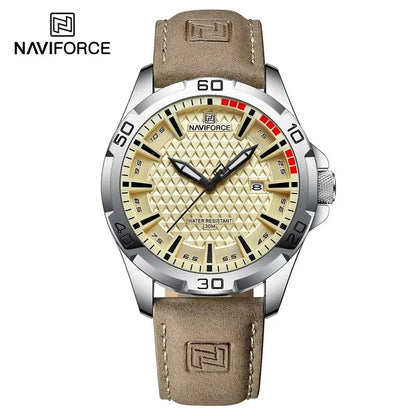 NAVIFORCE Brand Men Fashion Quartz Watches Male Leather Strap Sport Waterproof Wristwatches CalendarClock Relogio Masculino - RELUX.STORE