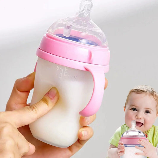 New 0 - 36 months baby nano - silicone bottle 240ml 150ml with handle Breastmilk - like design Soft milk pulling - RELUX.STORENew 0 - 36 months baby nano - silicone bottle 240ml 150ml with handle Breastmilk - like design Soft milk pulling
