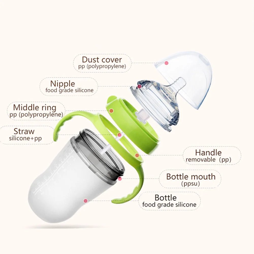 New 0 - 36 months baby nano - silicone bottle 240ml 150ml with handle Breastmilk - like design Soft milk pulling - RELUX.STORENew 0 - 36 months baby nano - silicone bottle 240ml 150ml with handle Breastmilk - like design Soft milk pulling