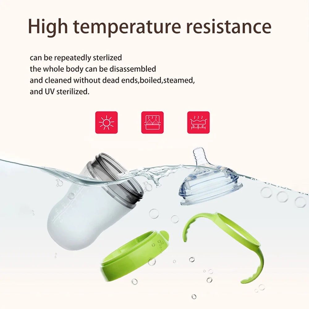 New 0 - 36 months baby nano - silicone bottle 240ml 150ml with handle Breastmilk - like design Soft milk pulling - RELUX.STORENew 0 - 36 months baby nano - silicone bottle 240ml 150ml with handle Breastmilk - like design Soft milk pulling