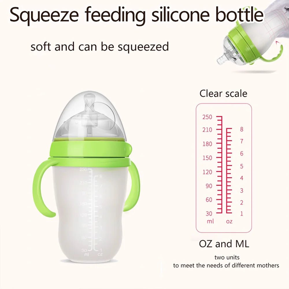 New 0 - 36 months baby nano - silicone bottle 240ml 150ml with handle Breastmilk - like design Soft milk pulling - RELUX.STORENew 0 - 36 months baby nano - silicone bottle 240ml 150ml with handle Breastmilk - like design Soft milk pulling