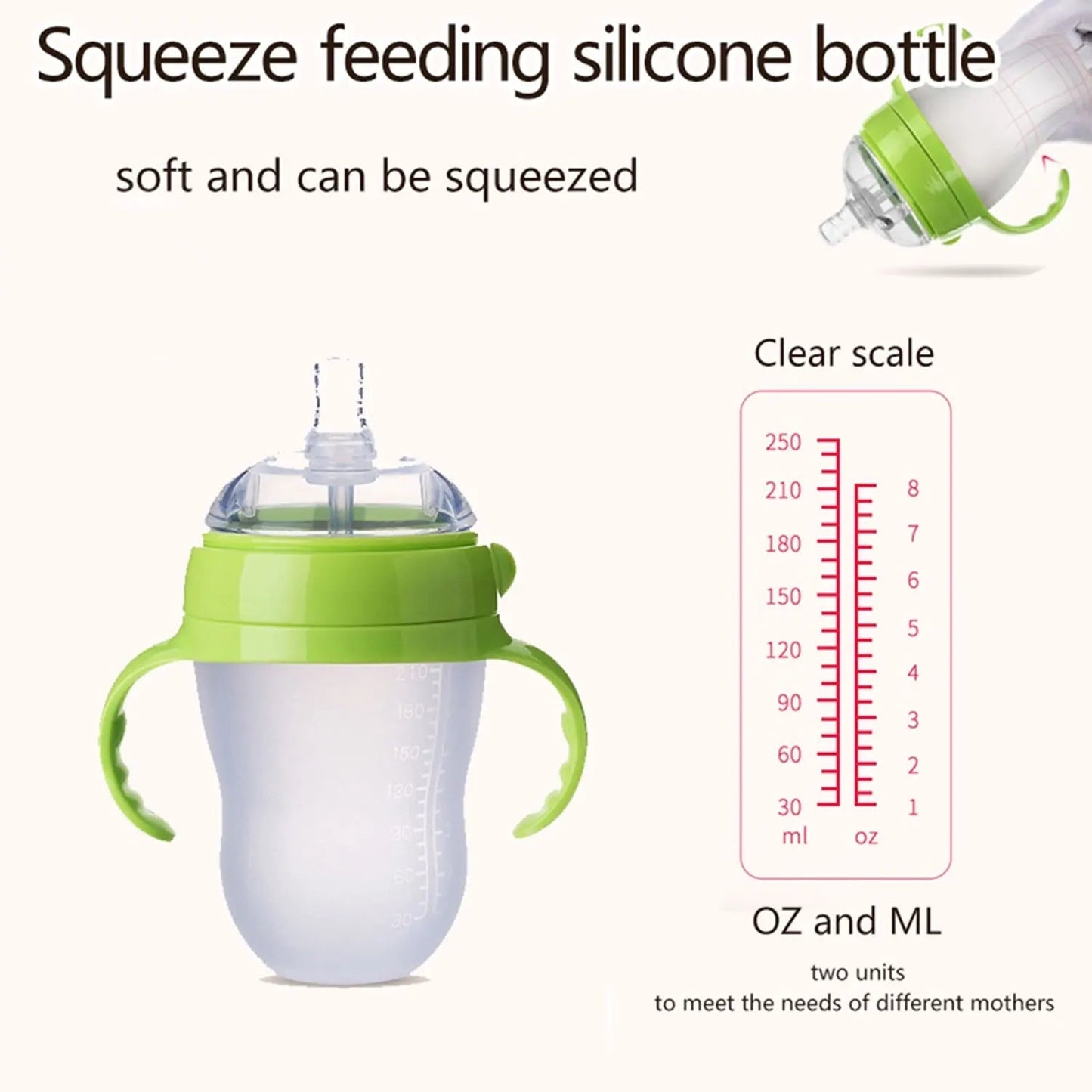 New 0 - 36 months baby nano - silicone bottle 240ml 150ml with handle Breastmilk - like design Soft milk pulling - RELUX.STORENew 0 - 36 months baby nano - silicone bottle 240ml 150ml with handle Breastmilk - like design Soft milk pulling