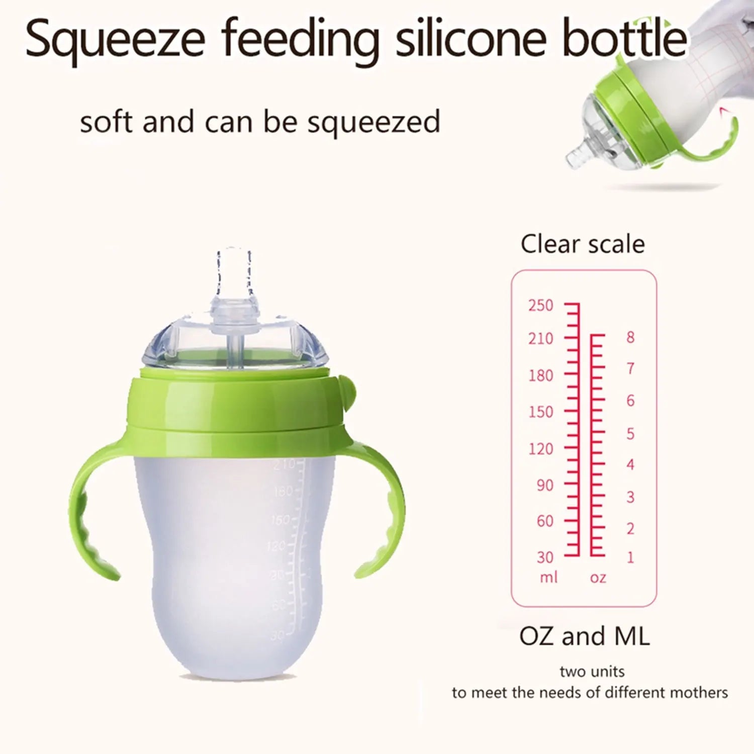New 0 - 36 months baby nano - silicone bottle 240ml 150ml with handle Breastmilk - like design Soft milk pulling - RELUX.STORENew 0 - 36 months baby nano - silicone bottle 240ml 150ml with handle Breastmilk - like design Soft milk pulling