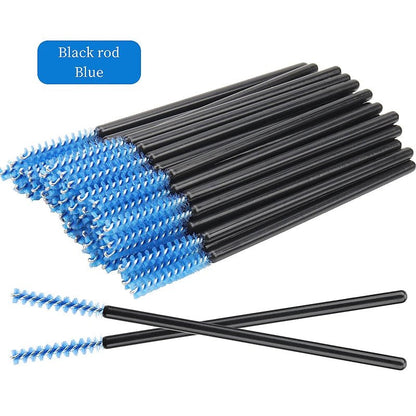 NEW 50Pcs Makeup Eyelash Brushes Disposable Crystal Eyebrow brush Diamond Handle Mascara Wand Applicator Lashes Extension Tools - RELUX.STORE