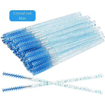 NEW 50Pcs Makeup Eyelash Brushes Disposable Crystal Eyebrow brush Diamond Handle Mascara Wand Applicator Lashes Extension Tools - RELUX.STORE