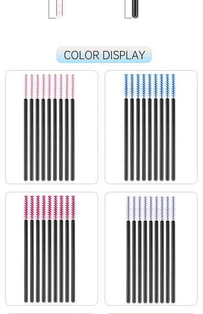 NEW 50Pcs Makeup Eyelash Brushes Disposable Crystal Eyebrow brush Diamond Handle Mascara Wand Applicator Lashes Extension Tools - RELUX.STORE