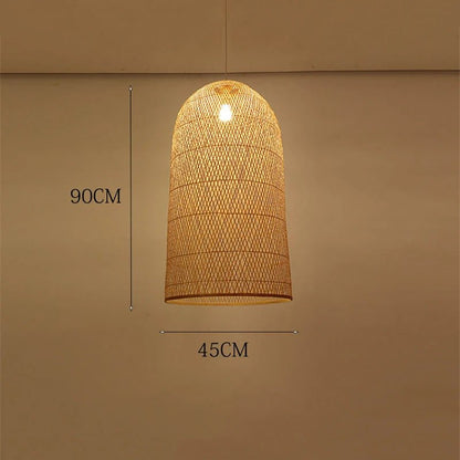 New Chinese Bird's Nest Lampshade Chandelier Hotel Restaurant Staircase Japanese Tatami Rattan LED Bamboo Furniture Decoration - RELUX.STORE