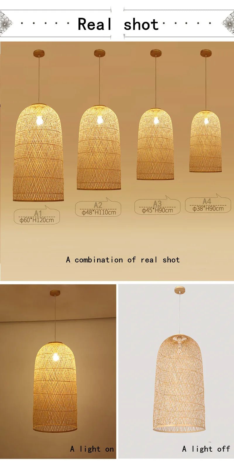 New Chinese Bird's Nest Lampshade Chandelier Hotel Restaurant Staircase Japanese Tatami Rattan LED Bamboo Furniture Decoration - RELUX.STORE