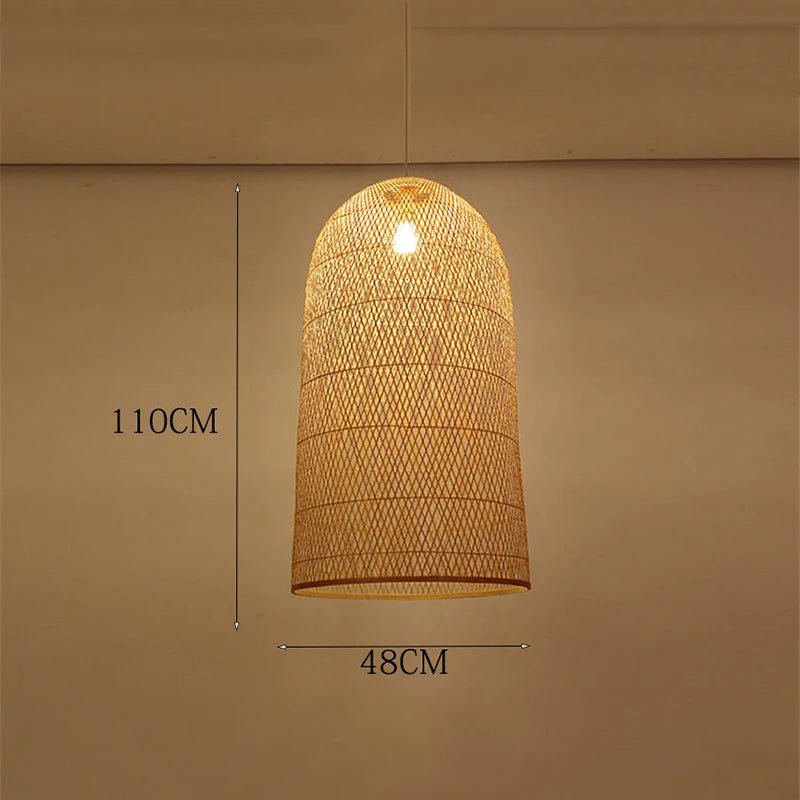 New Chinese Bird's Nest Lampshade Chandelier Hotel Restaurant Staircase Japanese Tatami Rattan LED Bamboo Furniture Decoration - RELUX.STORE