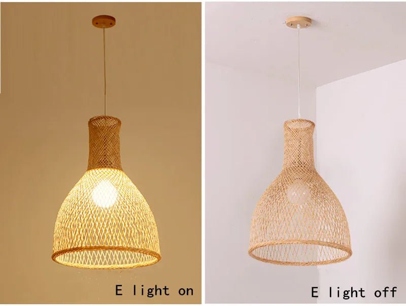 New Chinese Bird's Nest Lampshade Chandelier Hotel Restaurant Staircase Japanese Tatami Rattan LED Bamboo Furniture Decoration - RELUX.STORE