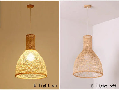 New Chinese Bird's Nest Lampshade Chandelier Hotel Restaurant Staircase Japanese Tatami Rattan LED Bamboo Furniture Decoration - RELUX.STORE