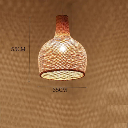New Chinese Bird's Nest Lampshade Chandelier Hotel Restaurant Staircase Japanese Tatami Rattan LED Bamboo Furniture Decoration - RELUX.STORE
