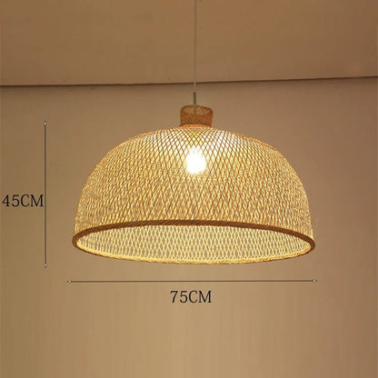 New Chinese Bird's Nest Lampshade Chandelier Hotel Restaurant Staircase Japanese Tatami Rattan LED Bamboo Furniture Decoration - RELUX.STORE