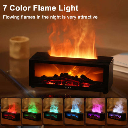 New Flame Aromatherapy Machine Colorful Essential Oil Diffuser Home Large Fog Volume Flame Humidifier 3D Flame Fireplace Machine - RELUX.STORE