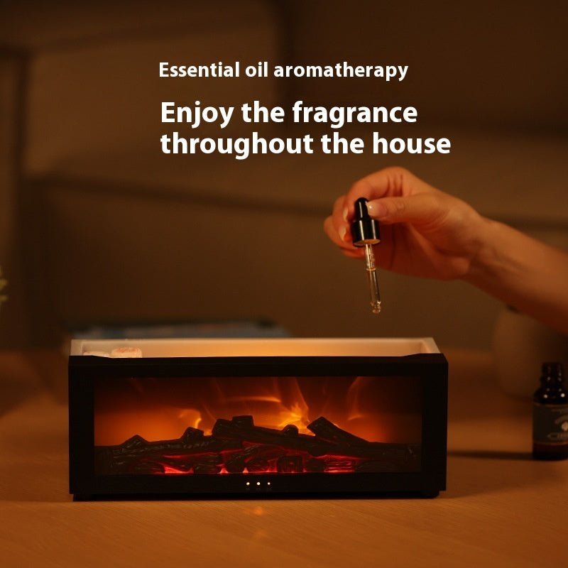 New Flame Aromatherapy Machine Colorful Essential Oil Diffuser Home Large Fog Volume Flame Humidifier 3D Flame Fireplace Machine - RELUX.STORE