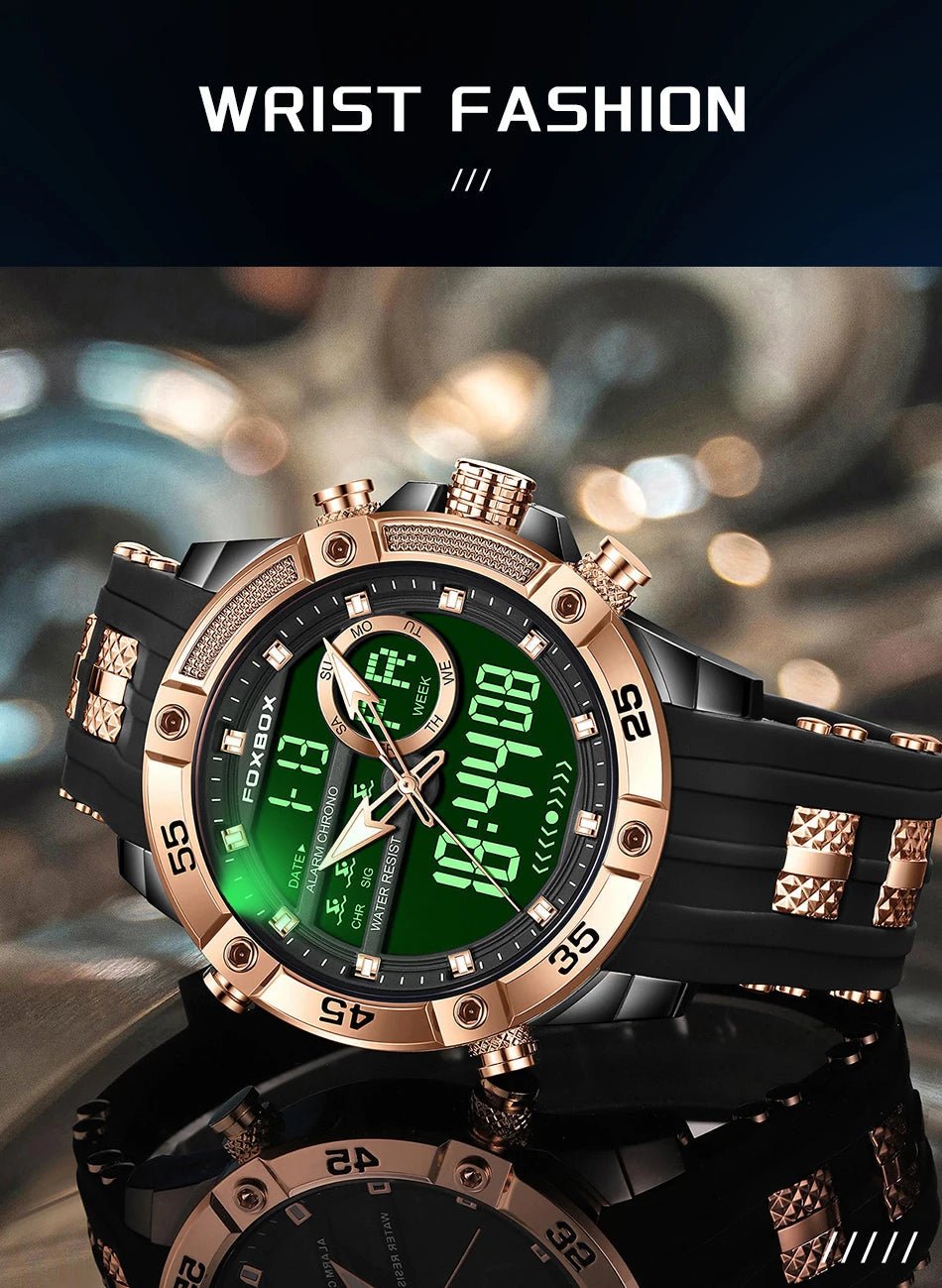 New Original FOXOBOX Brand Luxury Men Watch Military Analog Digital Watches For Men Fashion Sport Waterproof Quartz Chronograph - RELUX.STORE