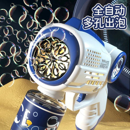 New Porous Astronaut Electric Bubble Gun for Kids – Automatic Bubble Blower with Lights, Summer Outdoor Toy & Party Fun - RELUX.STORE
