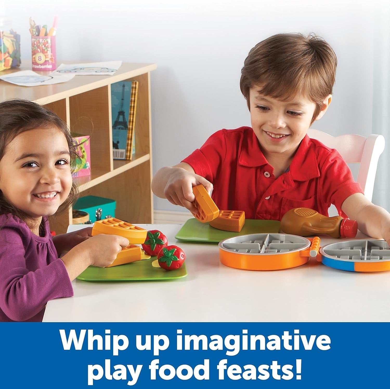 New Sprouts Waffle Time – Pretend Play Kitchen Breakfast Set | Montessori Educational Toys for Toddlers | Fine Motor Skills Development | Play Food Gift for Boys & Girls - RELUX.STORE