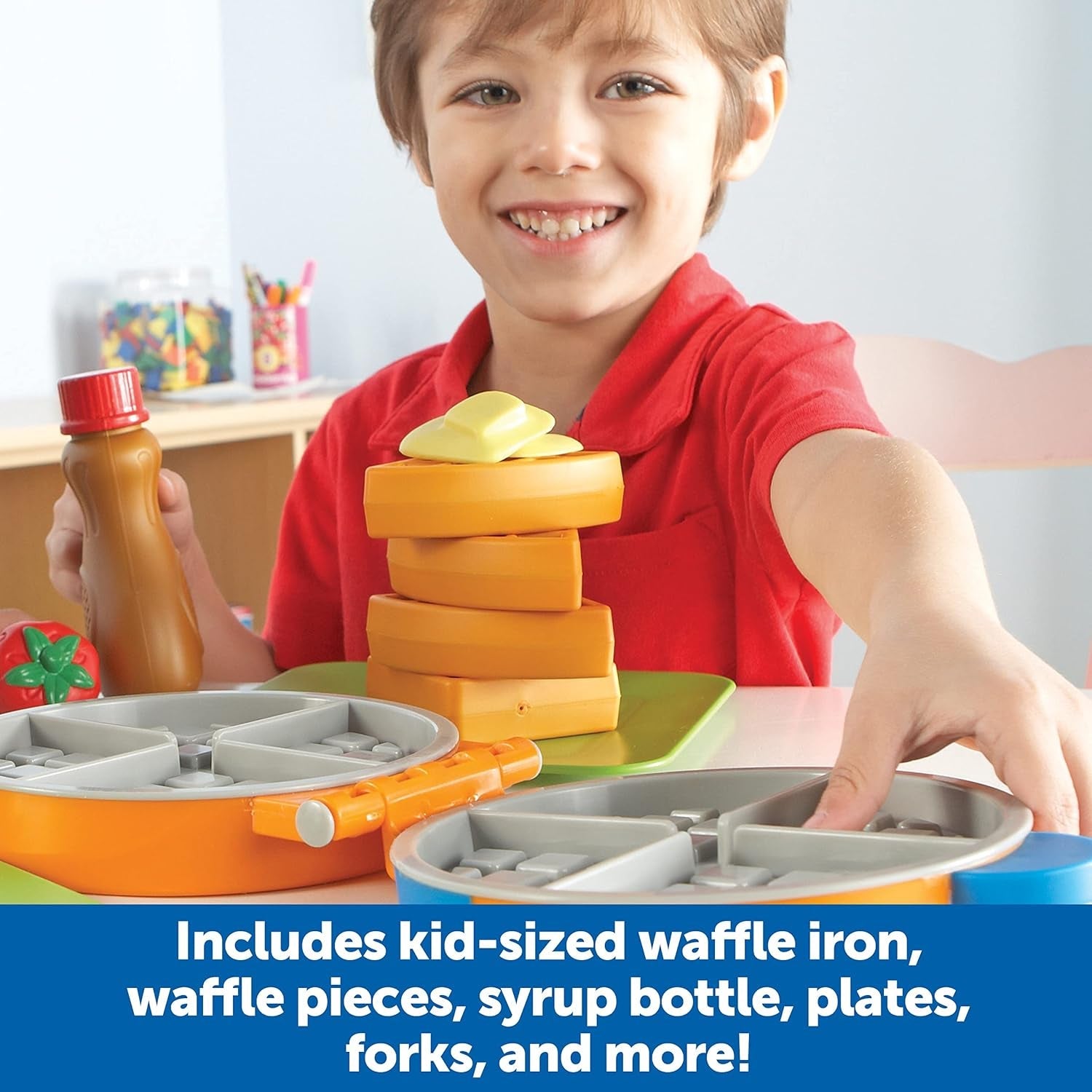 New Sprouts Waffle Time – Pretend Play Kitchen Breakfast Set | Montessori Educational Toys for Toddlers | Fine Motor Skills Development | Play Food Gift for Boys & Girls - RELUX.STORE