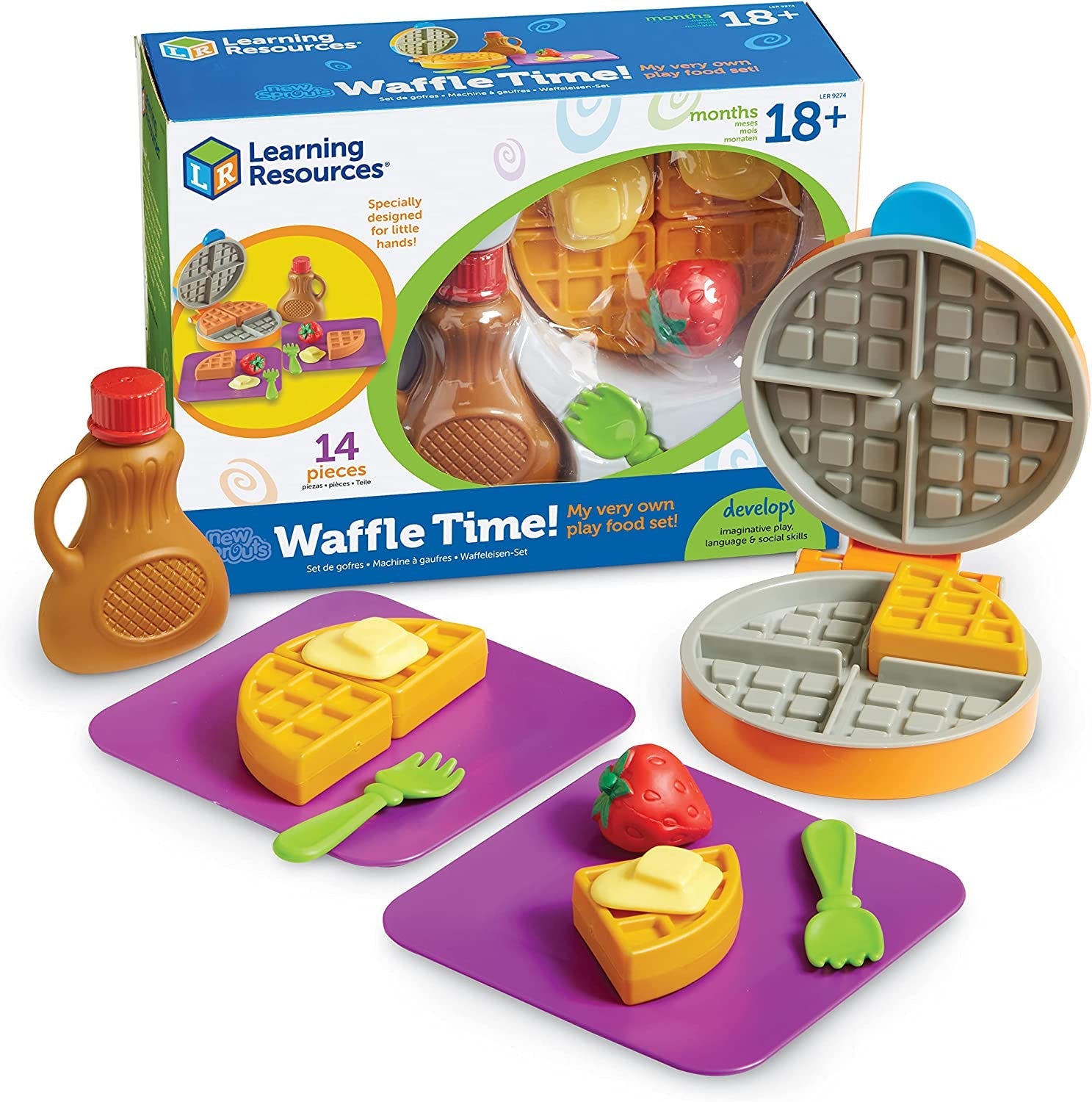 New Sprouts Waffle Time – Pretend Play Kitchen Breakfast Set | Montessori Educational Toys for Toddlers | Fine Motor Skills Development | Play Food Gift for Boys & Girls - RELUX.STORE
